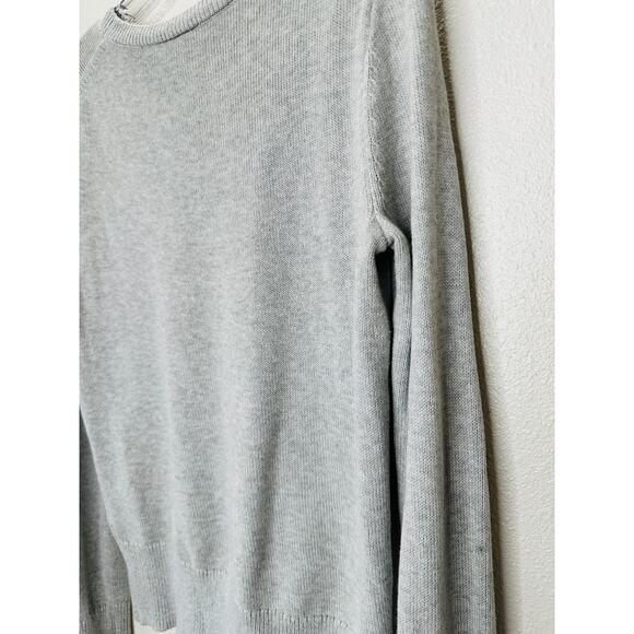 Gap Light Gray Metallic Heart Intarsia Crewneck Pullover Long Sleeve Sweater S - Picture 8 of 12